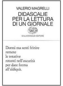 DIDASCALIE PER LA LETTURA DI UN GIORNALE