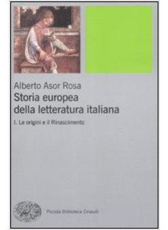 STORIA EUROPEA DELLA LETTERATURA ITALIANA 1