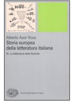 STORIA EUROPEA DELLA LETTERATURA ITALIANA 3