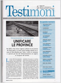 TESTIMONI 2014. VOL. 05 MAGGIO 2014