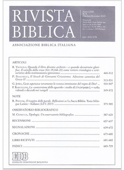 RIVISTA BIBLICA (2015). VOL. 4