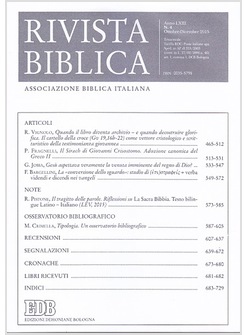 RIVISTA BIBLICA (2015). VOL. 4
