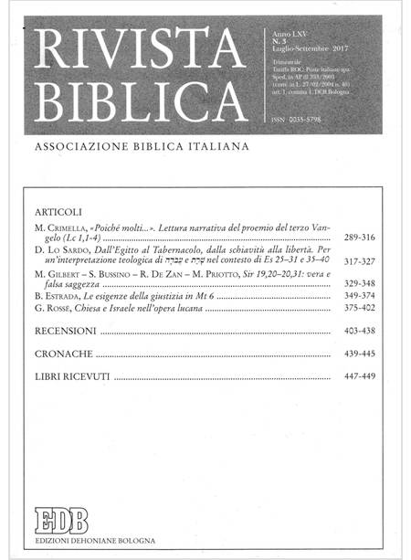 RIVISTA BIBLICA (2017). VOL. 3