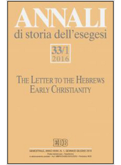 ANNALI DI STORIA DELL'ESEGESI (2016). VOL. 33/1