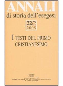 ANNALI DI STORIA DELL'ESEGESI VOL 22/2 2005