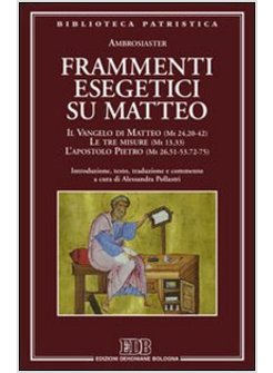 FRAMMENTI ESEGETICI SU MATTEO. IL VANGELO DI MATTEO (MT 24,20-42). LE TRE MISURE