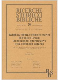 RICERCHE STORICO BIBLICHE 1/2009