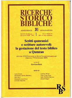 RICERCHE STORICO BIBLICHE 1/2011