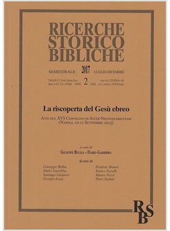 RICERCHE STORICO-BIBLICHE (2017). VOL. 2 LUGLIO DICEMBRE