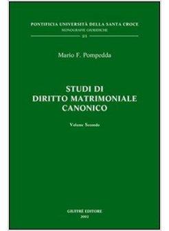 STUDI DI DIRITTO MATRIMONIALE 2 CANONICO 2