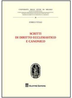 SCRITTI DI DIRITTO ECCLESIASTICO E CANONICO