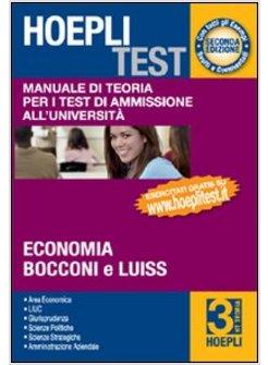 HOEPLI TEST VOL 3 MANUALE DI TEORIA TEST DI AMMISSIONE ECONOMIA BOCCONI LUISS
