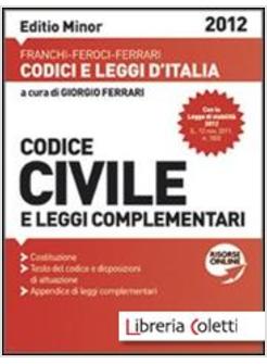 CODICE CIVILE 2012. EDIZ. MINORE