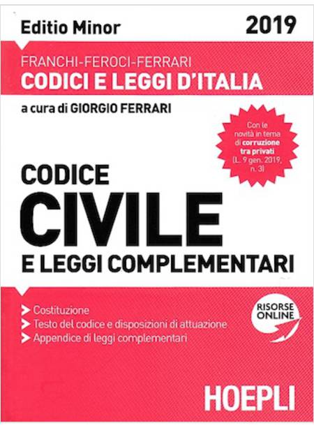 CODICE CIVILE E LEGGI COMPLEMENTARI. EDITIO MINOR