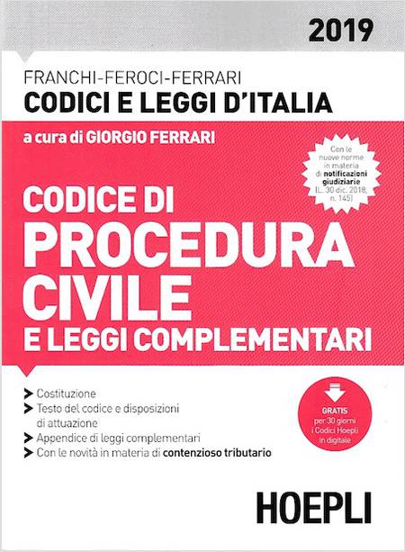 CODICE DI PROCEDURA CIVILE E LEGGI COMPLEMENTARI 2019