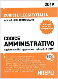 CODICE AMMINISTRATIVO AGGIORNATO ALLA LEGGE DI STABILITA' 2019