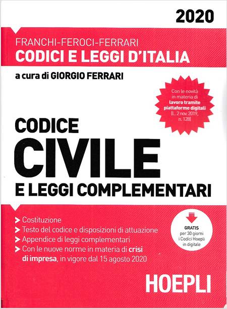 CODICE CIVILE E LEGGI COMPLEMENTARI 2020