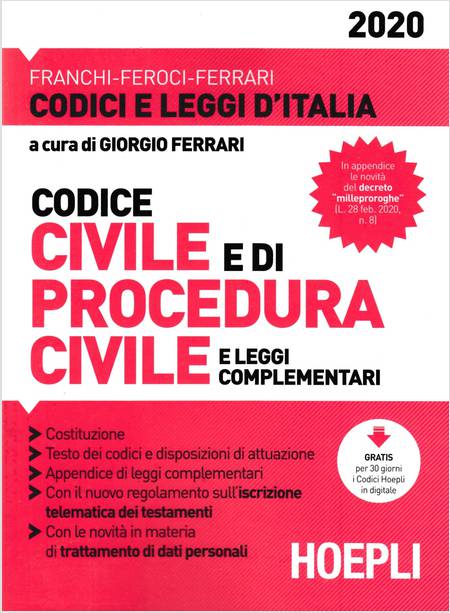 CODICE CIVILE E DI PROCEDURA CIVILE E LEGGI COMPLEMENTARI