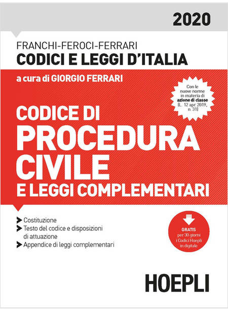 CODICE DI PROCEDURA CIVILE E LEGGI COMPLEMENTARI 2020