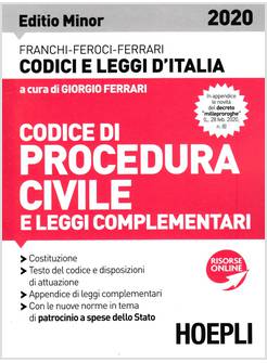 CODICE PROCEDURA CIVILE E LEGGI COMPLEMENTARI 2020. EDITIO MINOR