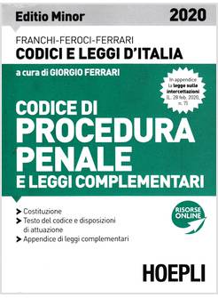 CODICE DI PROCEDURA PENALE E LEGGI COMPLEMENTARI. EDIZIONE MINORE