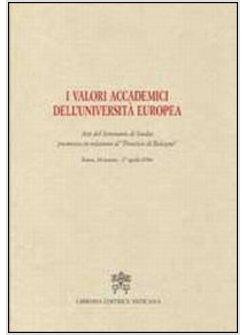 VALORI ACCADEMICI DELL'UNIVERSITA' EUROPEA