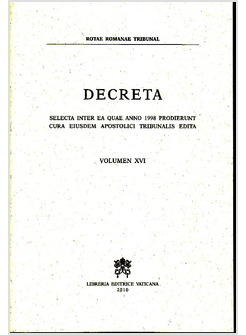 DECRETA VOLUME XVI ANNO 1998