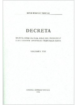 DECRETA. SELECTA INTER EA QUAE ANNO 2003 VOL. XXI