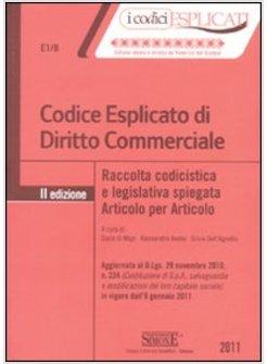 CODICE ESPLICATO DI DIRITTO COMMERCIALE RACCOLTA CODICISTICA SPIEGATA ARTICOLO