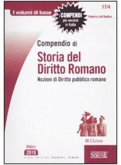 COMPENDIO DI STORIA DEL DIRITTO ROMANO NOZIONI DI DIRITTO PUBBLICO ROMANO