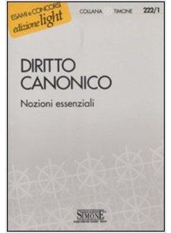 DIRITTO CANONICO NOZIONI ESSENZIALI
