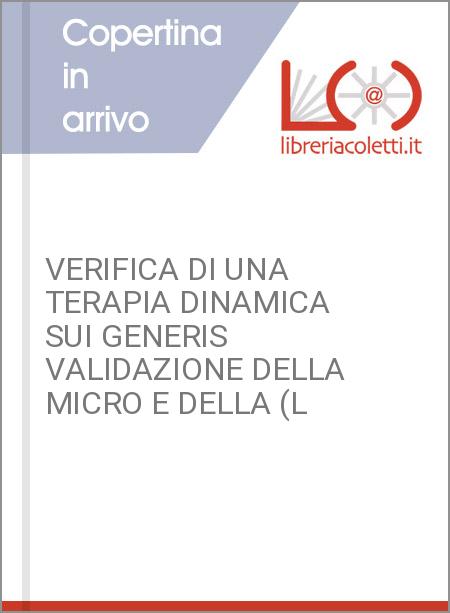 VERIFICA DI UNA TERAPIA DINAMICA SUI GENERIS VALIDAZIONE DELLA MICRO E DELLA (L