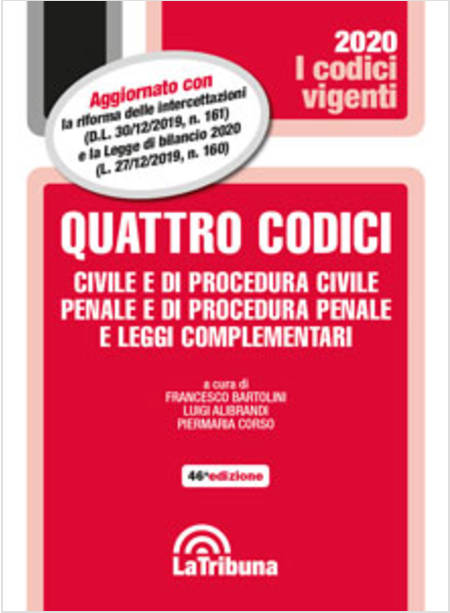 QUATTRO CODICI. CIVILE E DI PROCEDURA CIVILE, PENALE E DI PROCEDURA PENALE 