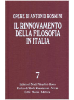 RINNOVAMENTO DELLA FILOSOFIA IN ITALIA