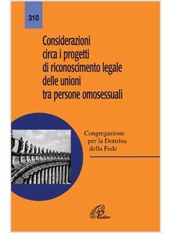 CONSIDERAZIONI CIRCA I PROGETTI DI RICONOSCIMENTO LEGALE DELLE UNIONI TRA PERSON