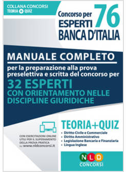 PREPARAZIONE AL CONCORSO PER 76 ESPERTI DI BANCA D'ITALIA MANUALE COMPLETO
