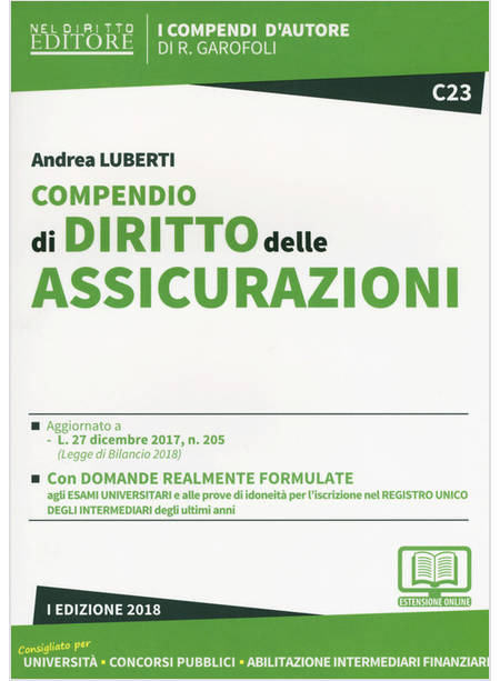 COMPENDIO DI DIRITTO DELLE ASSICURAZIONI