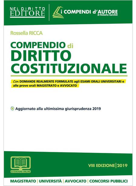 COMPENDIO DI DIRITTO COSTITUZIONALE 2019 VIII ED.