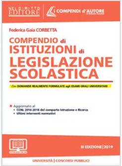 COMPENDIO DI ISTITUZIONI DI LEGISLAZIONE SCOLASTICA