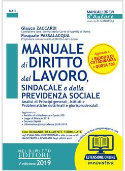 MANUALE DI DIRITTO DEL LAVORO, SINDACALE E DELLA PREVIDENZA SOCIALE