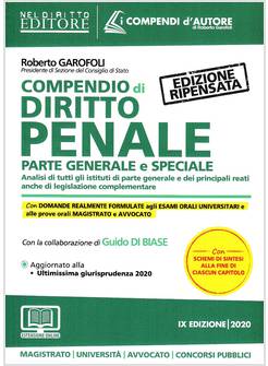 COMPENDIO DI DIRITTO PENALE. PARTE GENERALE E SPECIALE IX EDIZIONE 2020