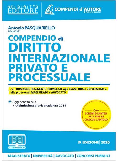 COMPENDIO DI DIRITTO INTERNAZIONALE PRIVATO E PROCESSUALE IX EDIZIONE 2020