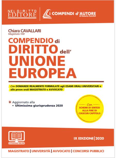 COMPENDIO DI DIRITTO DELL'UNIONE EUROPEA. CON ESPANSIONE ONLINE