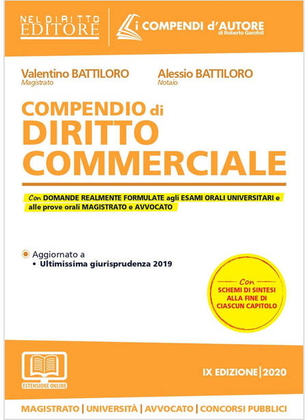 COMPENDIO DI DIRITTO COMMERCIALE. CON AGGIORNAMENTO ONLINE