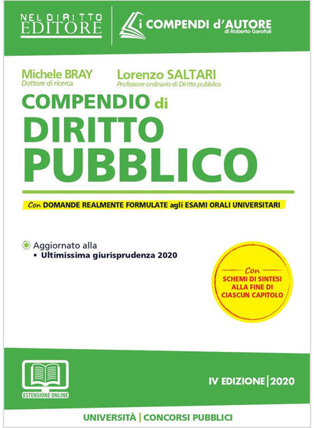 COMPENDIO DI DIRITTO PUBBLICO IV EDIZIONE 2020. CON AGGIORNAMENTO ONLINE