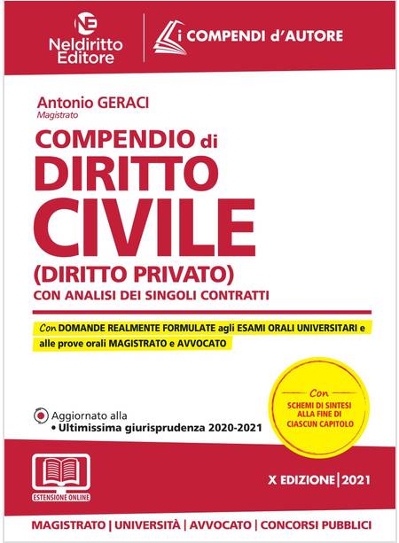 COMPENDIO DI DIRITTO CIVILE (DIRITTO PRIVATO). CON ANALISI DEI SINGOLI CONTRATTI