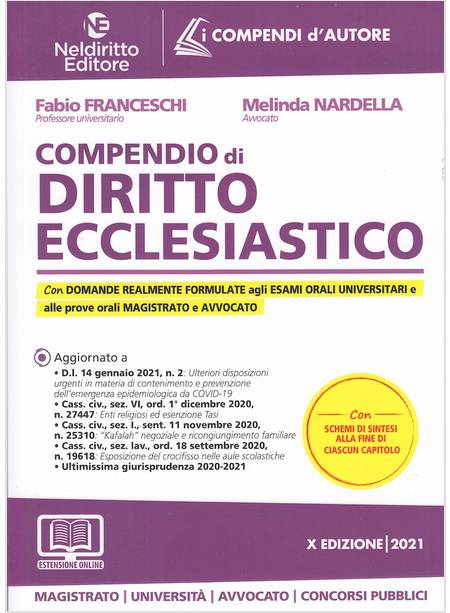 COMPENDIO DI DIRITTO ECCLESIASTICO