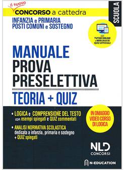 MANUALE PROVA PRESELETTIVA. CONCORSO ORDINARIO SCUOLA DELL'INFANZIA E PRIMARIA