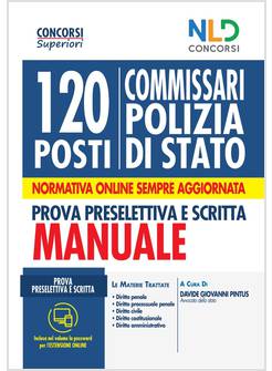 120 POSTI COMMISSARI POLIZIA DI STATO MANUALE PROVA PRESELETTIVA E SCRITTA