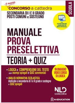 CONCORSO ORDINARIO SCUOLA SECONDARIA DI I E II GRADO SU POSTO COMUNE E DI SOSTEG